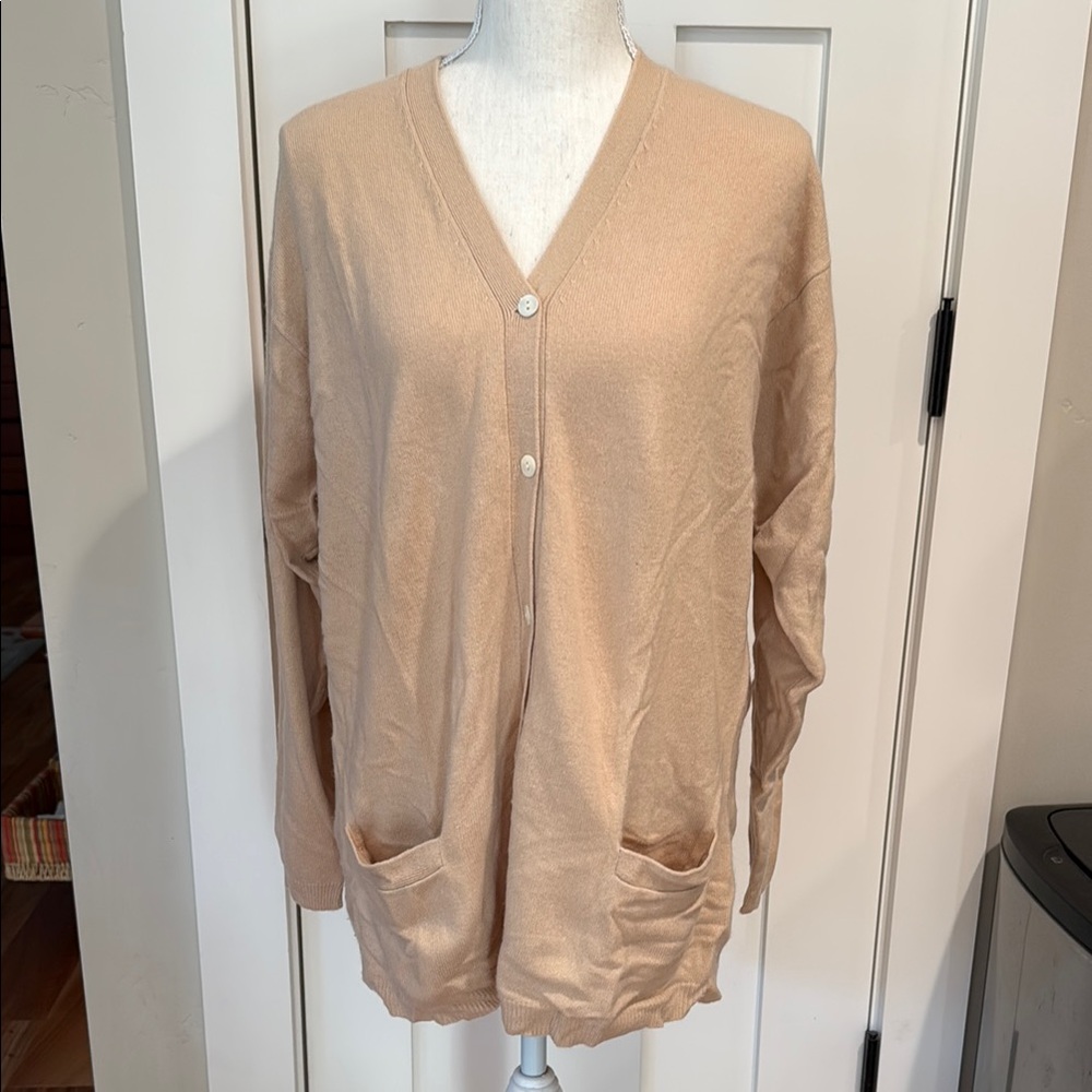 Vintage Banana Republic Women's Yellowish Cashmere Cardigan Sweater